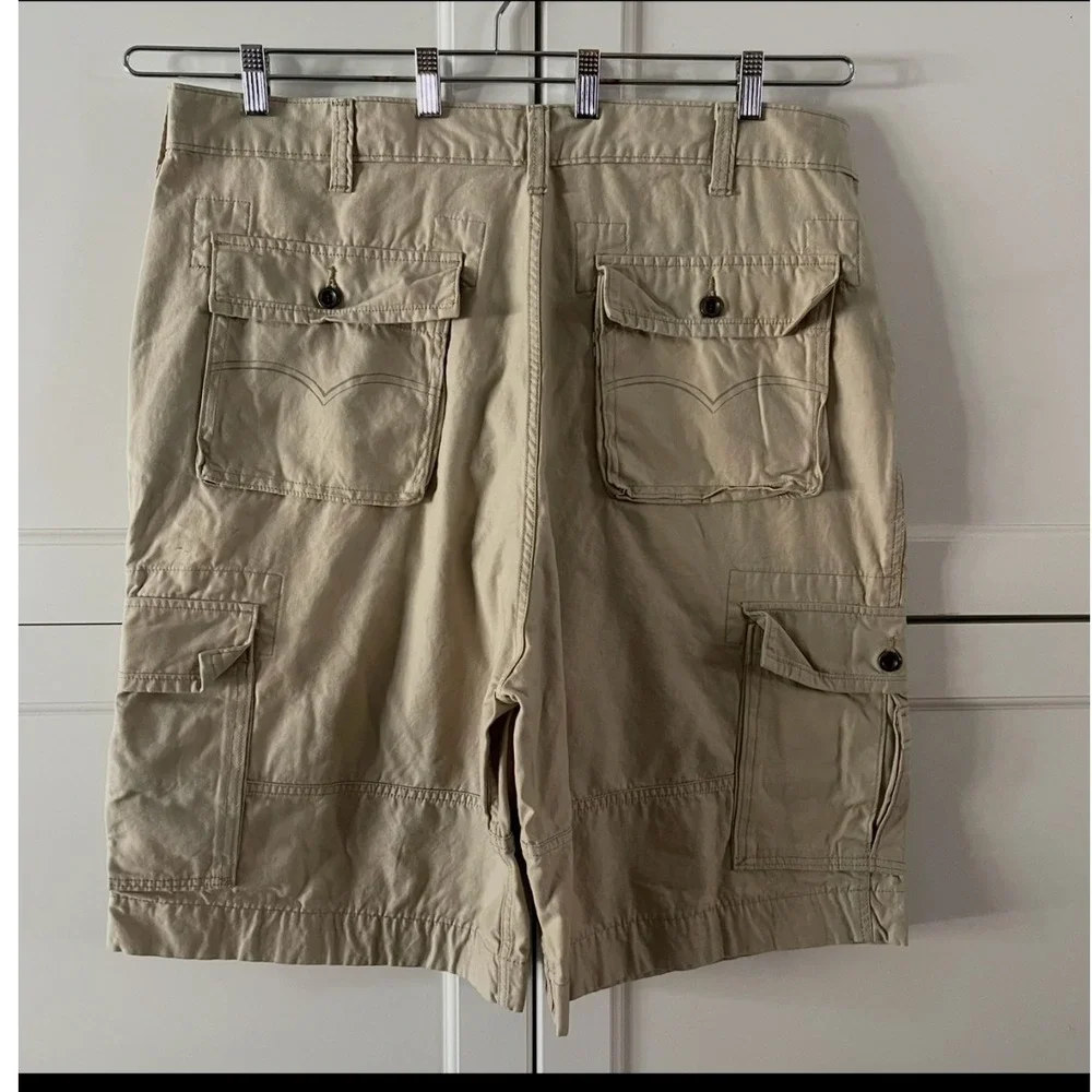 Levis Mens Tan Khaki Cargo Shorts Multi Pocket Utility W42 36610-8091